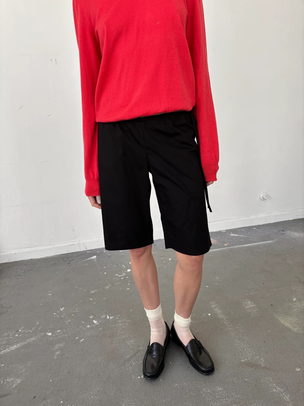 Brooke Callahan side tie capris cotton black adjustable waist medium